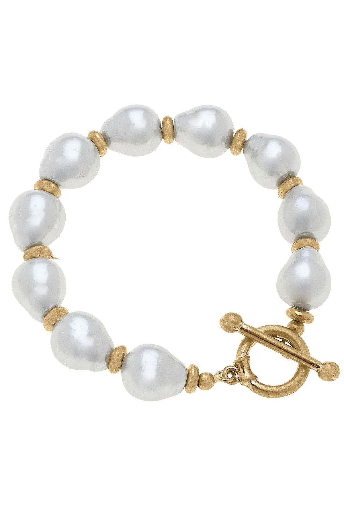 Greta Freshwater Pearl Stretch Toggle Bracelet sold by Canvas Style