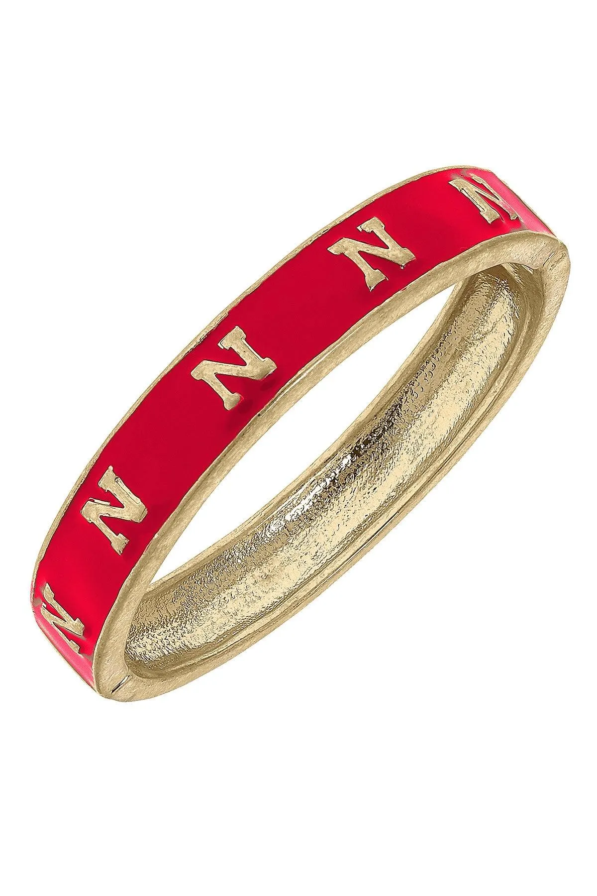 Nebraska Cornhuskers Enamel Logo Hinge Bangle in Red - FINAL SALE sold by Canvas Style