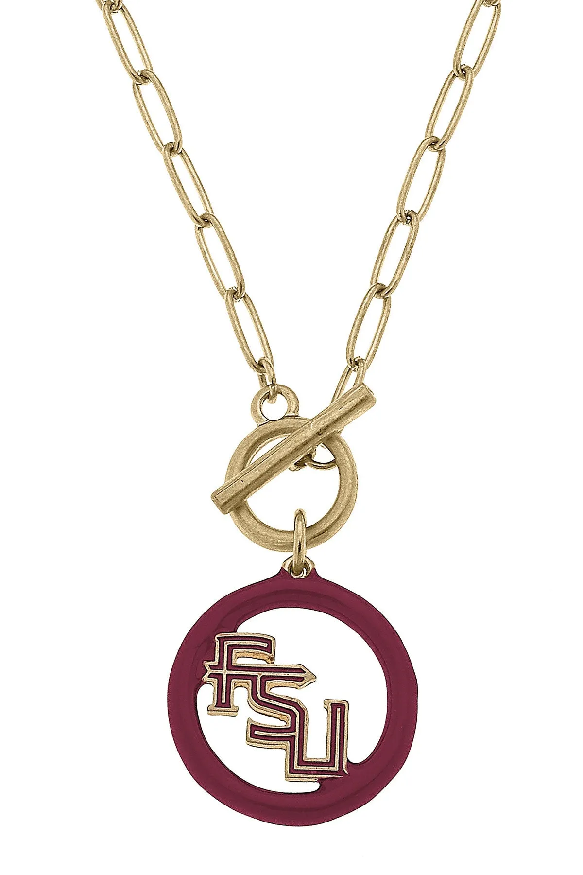 Florida State Seminoles Enamel Logo T-Bar 16" Necklace sold by Canvas Style