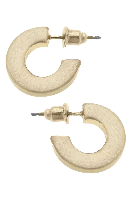 Cali Large Flat Hoop Earrings in Satin Gold sold by Canvas Style