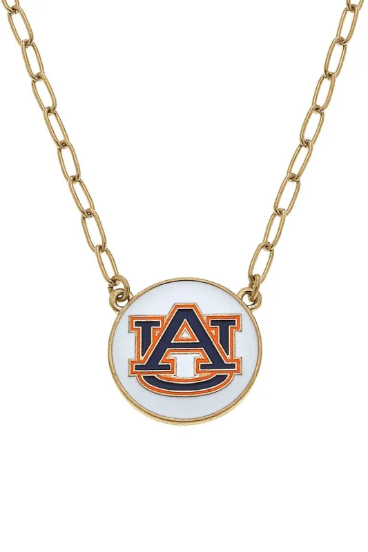 Auburn Tigers Enamel Disc Pendant Necklace sold by Canvas Style