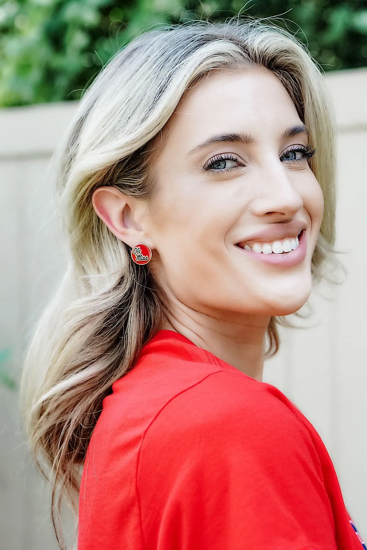 Ole Miss Rebels Enamel Disc Stud Earrings sold by Canvas Style product image thumbnail 2