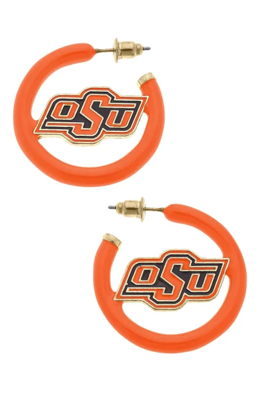 Oklahoma State Cowboys Enamel Logo Earrings sold by Canvas Style