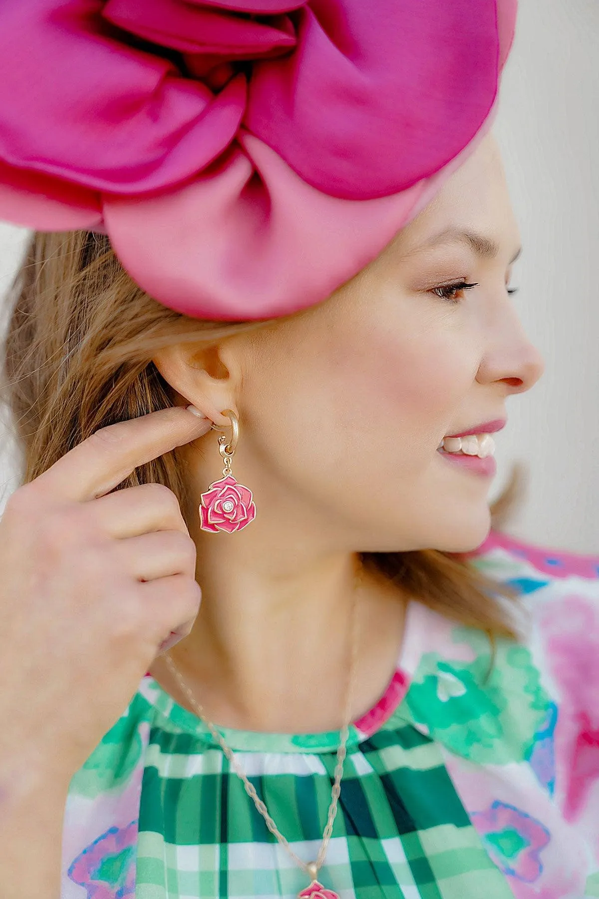 Isabella Rose Enamel Drop Hoop Earrings in Worn Gold sold by Canvas Style product image thumbnail 2