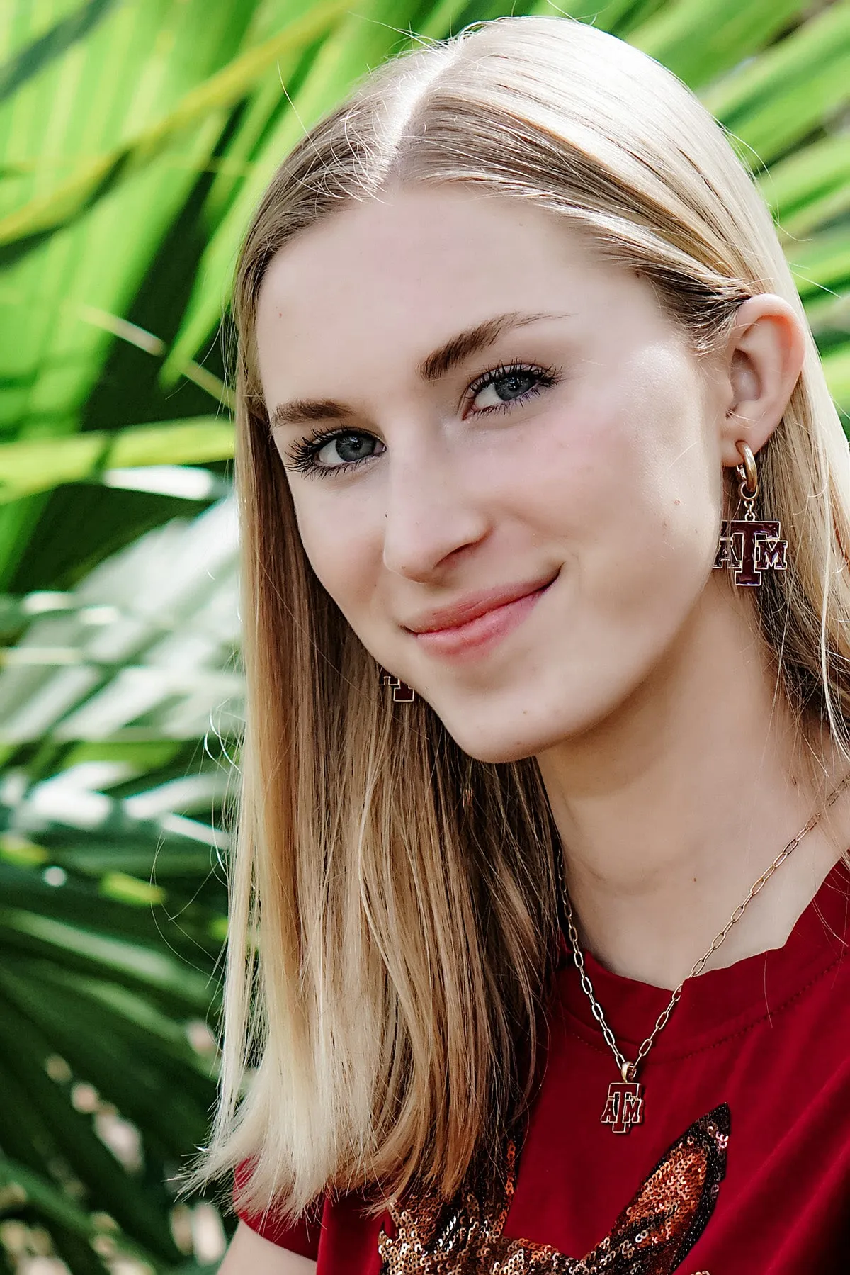 Texas A&M Aggies Enamel Drop Hoop Earrings sold by Canvas Style product image thumbnail 2