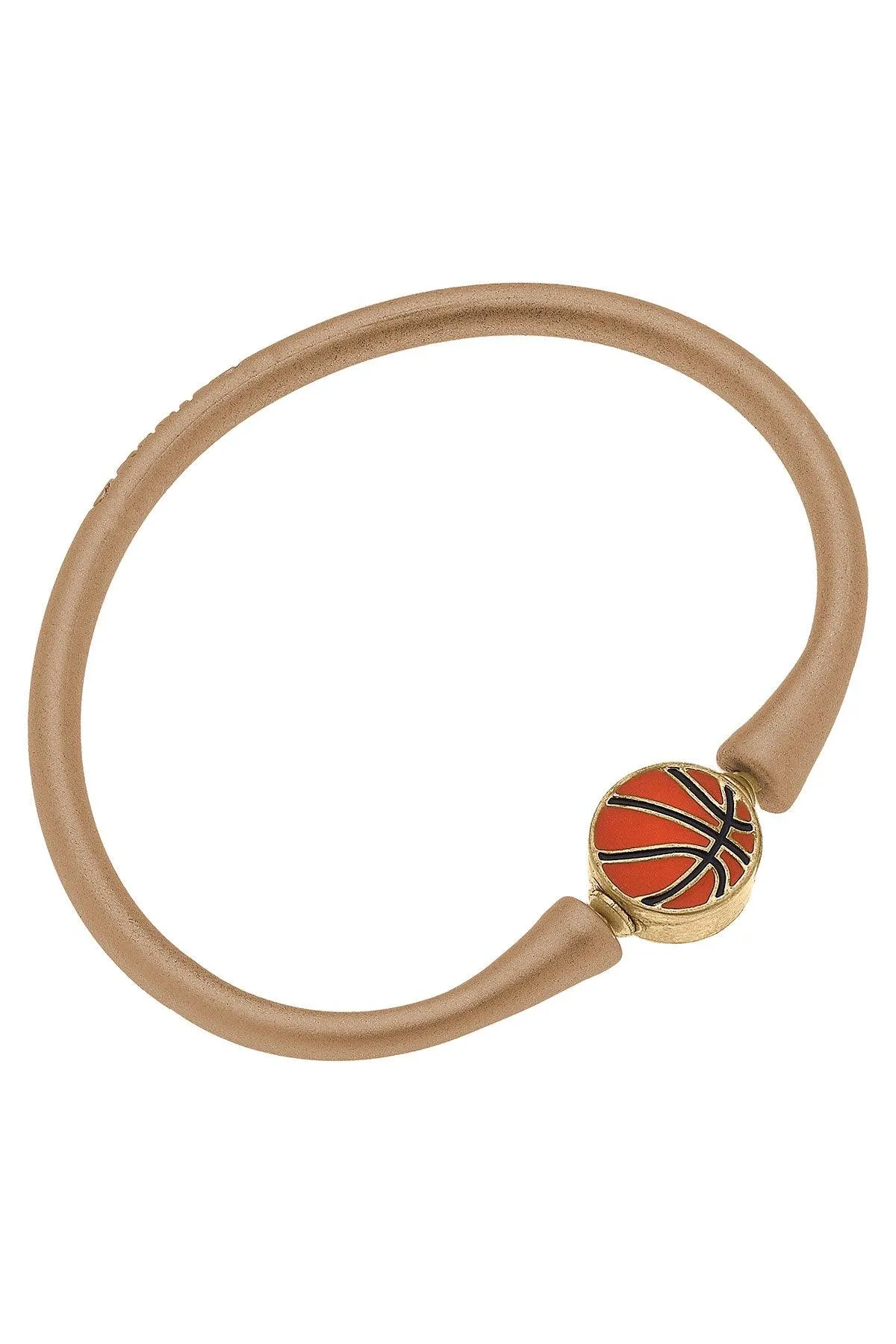 Enamel Basketball Silicone Bali Bracelet in Gold - FINAL SALE sold by Canvas Style