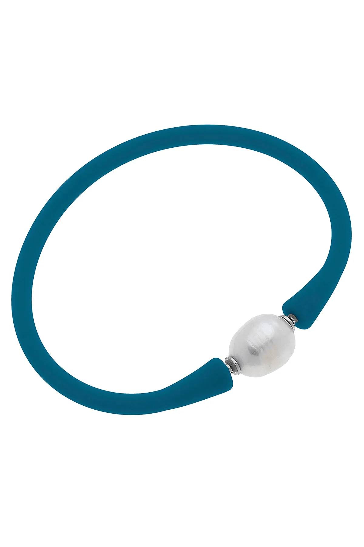 Bali Freshwater Pearl Silicone Bracelet in Midnight Blue - FINAL SALE sold by Canvas Style