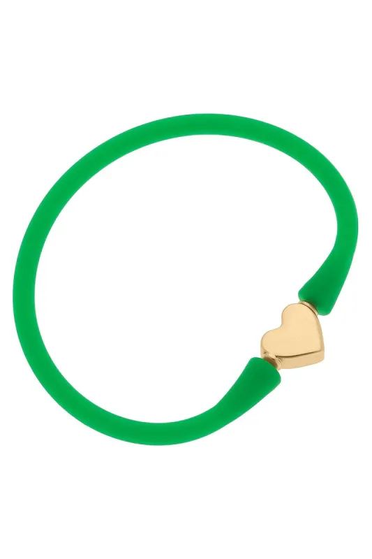 Bali Heart Bead Silicone Bracelet in Green - FINAL SALE sold by Canvas Style