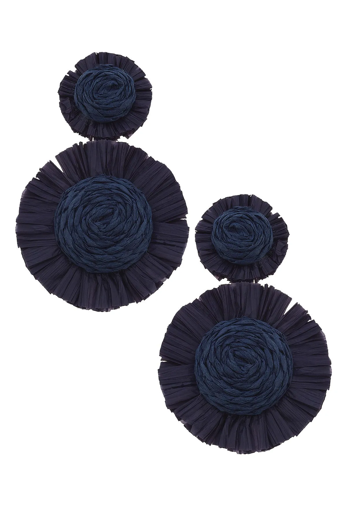Maui Raffia Statement Earrings In Navy - FINAL SALE sold by Canvas Style