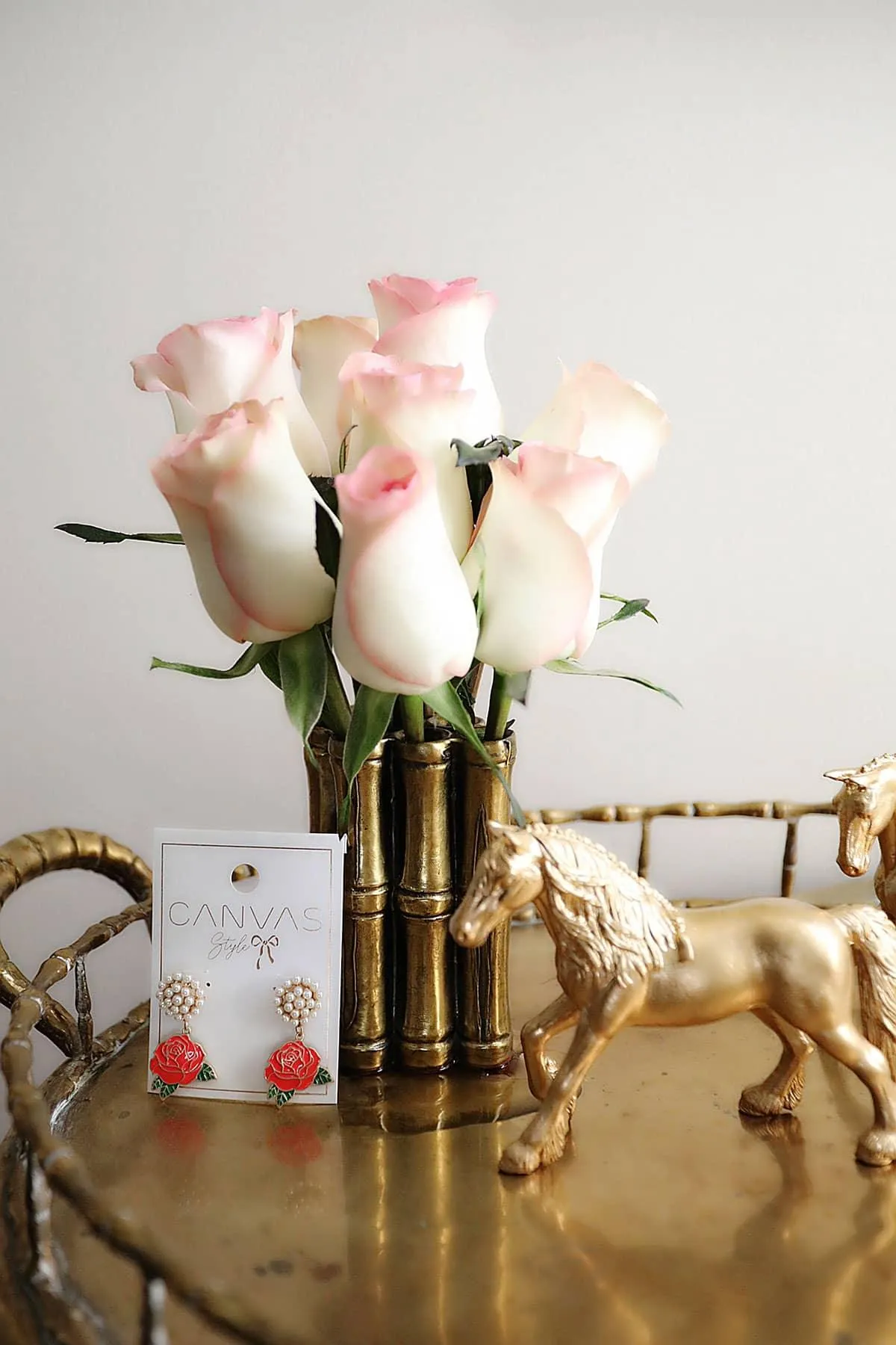 Midnight Rose Enamel Earrings sold by Canvas Style product image thumbnail 2