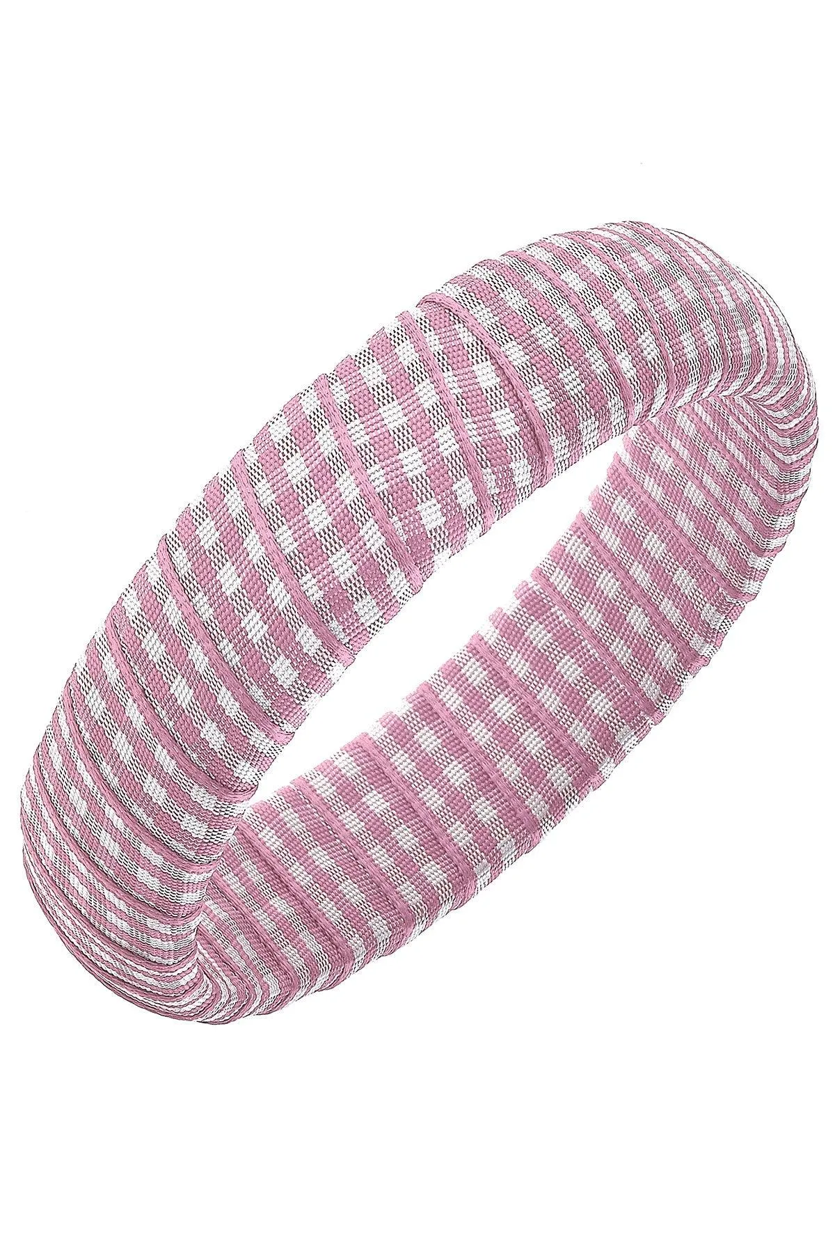 Reagan Gingham Statement Bangle in Pink sold by Canvas Style