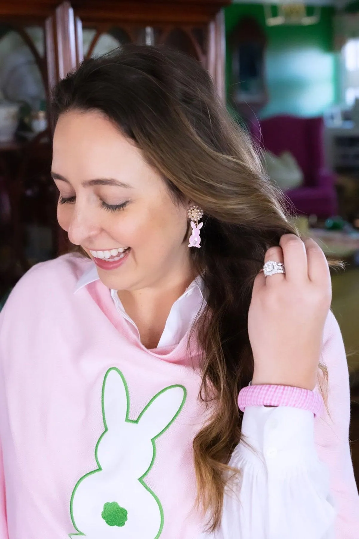 Reagan Gingham Statement Bangle in Pink sold by Canvas Style product image thumbnail 2