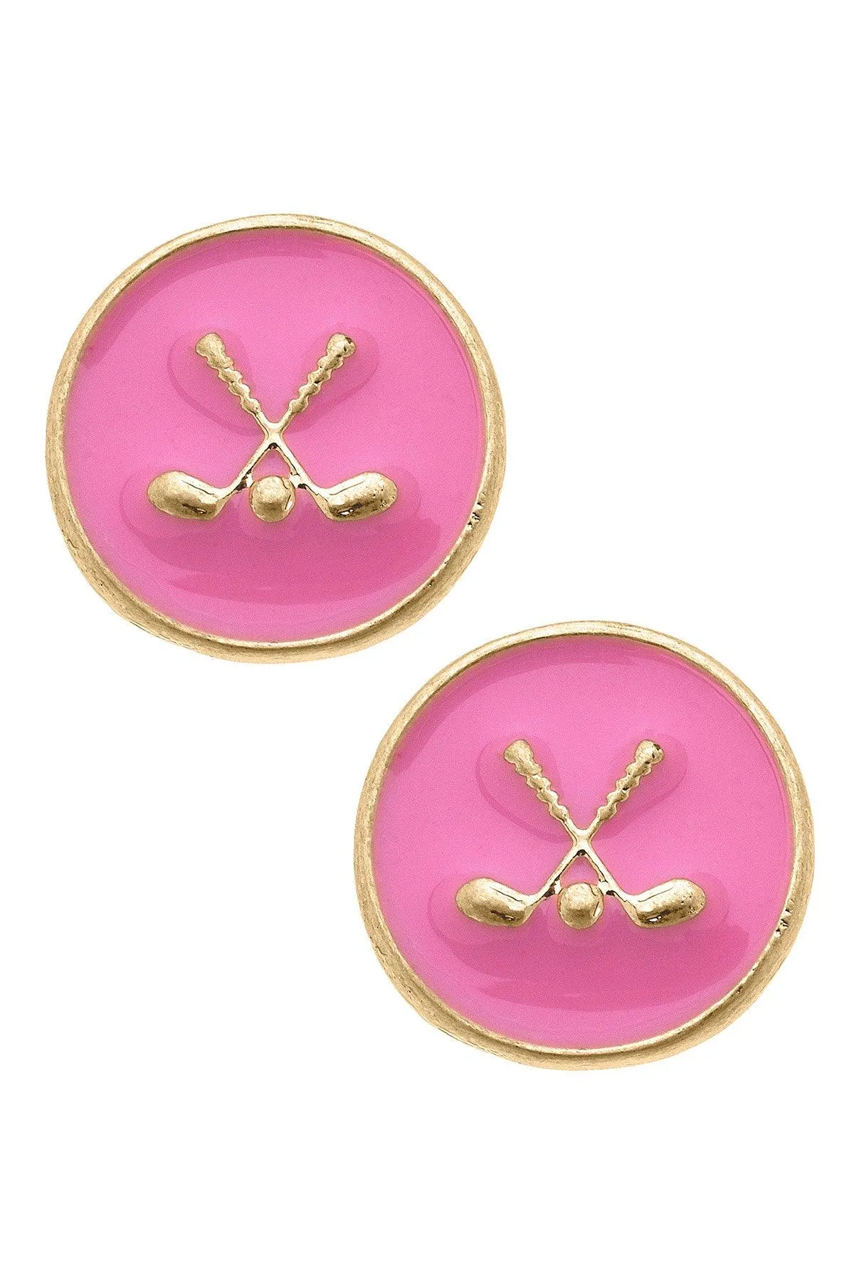 Paige Golf Clubs Enamel Stud Earrings sold by Canvas Style