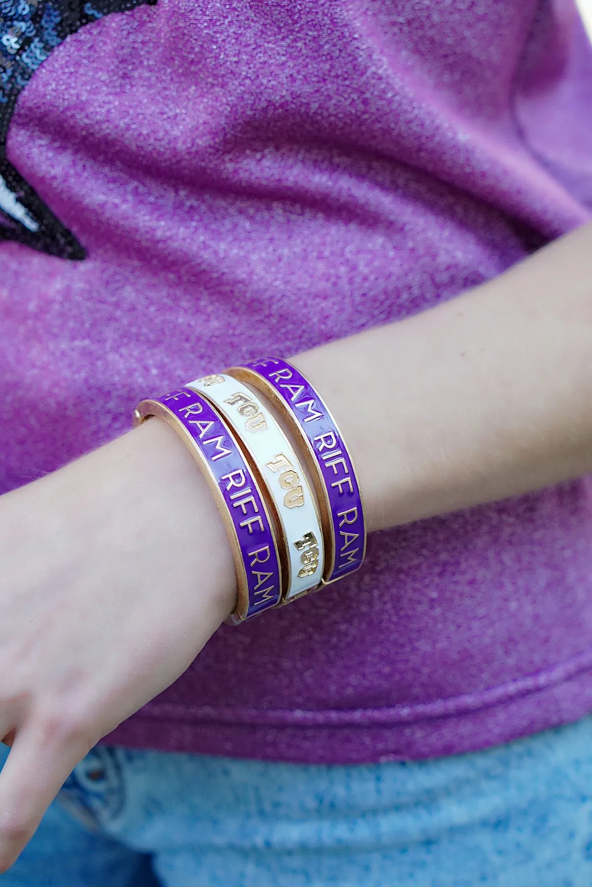 TCU Horned Frogs Enamel Hinge Bangle - FINAL SALE sold by Canvas Style product image thumbnail 2