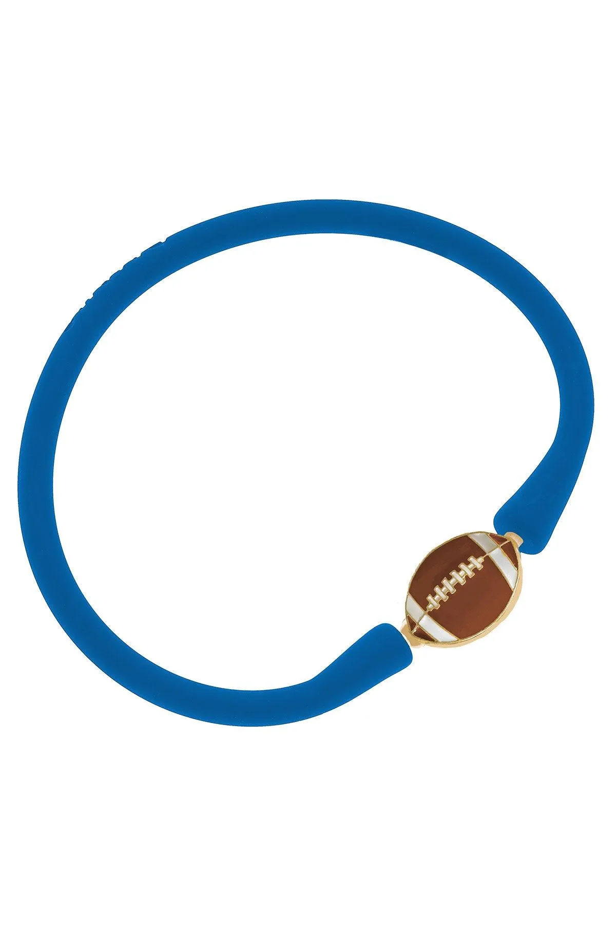 Enamel Football Silicone Bali Bracelet in Blue - FINAL SALE sold by Canvas Style