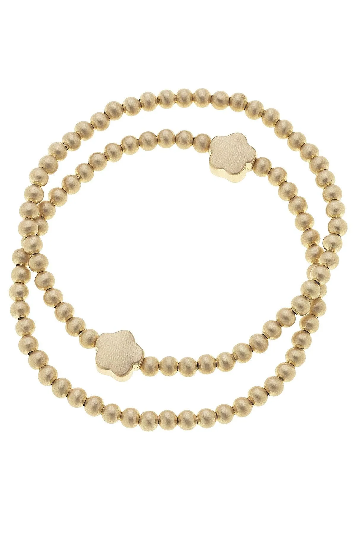 Isa Flower Ball Bead Stretch Bracelets (Set of 2) sold by Canvas Style