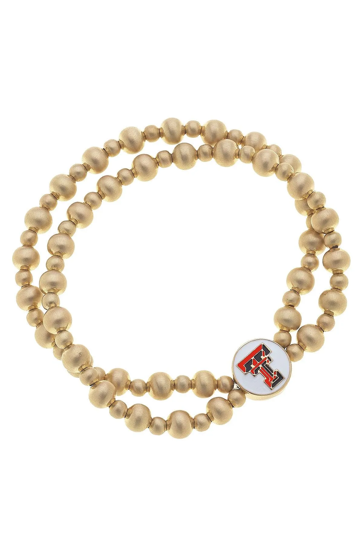 Texas Tech Red Raiders 2-Row Ball Bead Stretch Bracelet sold by Canvas Style