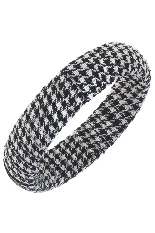 Reagan Houndstooth Statement Bangle in Black & White - FINAL SALE sold by Canvas Style