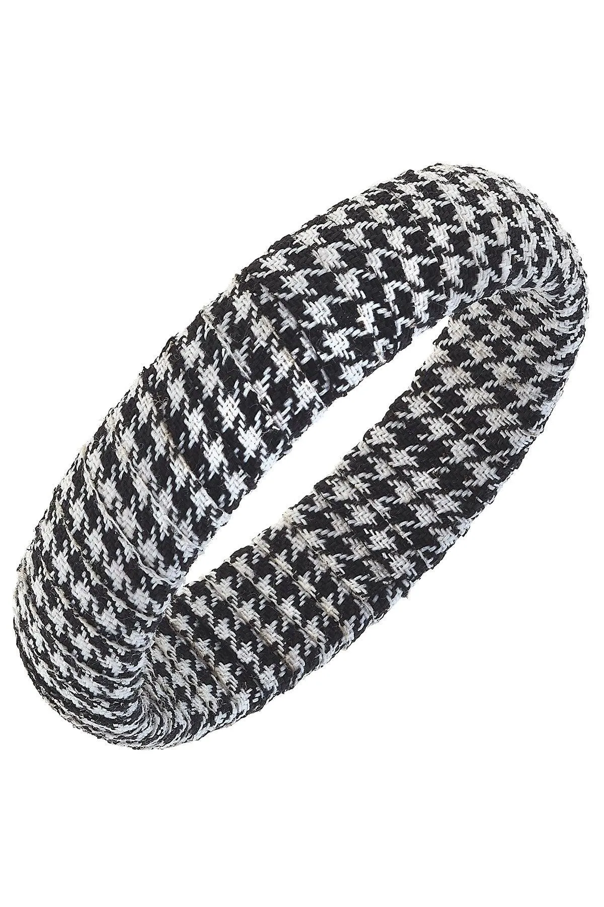 Reagan Houndstooth Statement Bangle in Black & White - FINAL SALE sold by Canvas Style