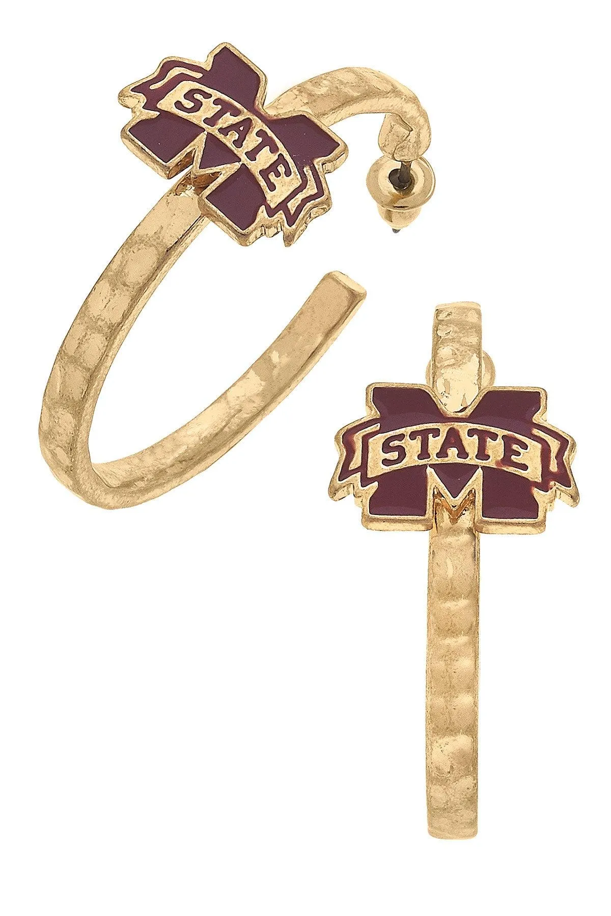 Mississippi State Bulldogs Enamel Logo Hoop Earrings - FINAL SALE sold by Canvas Style