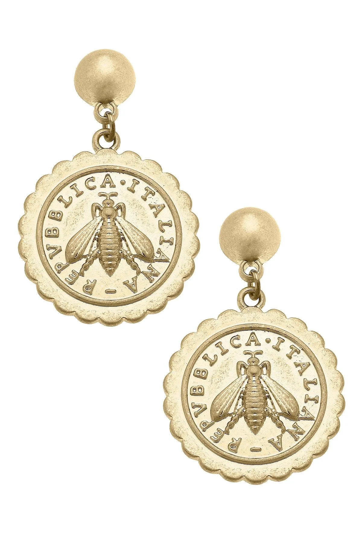 Bumble Bee Medallion Earrings sold by Canvas Style