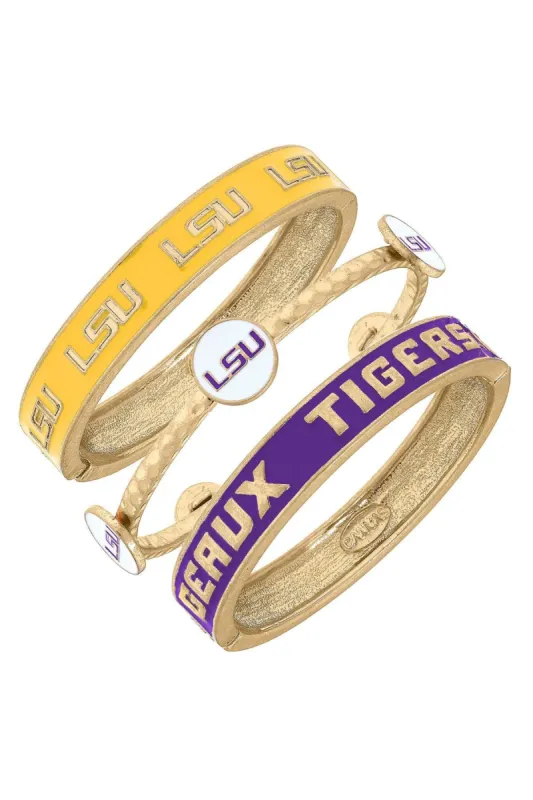 LSU Tigers Enamel Bangle Stack (Set of 3) sold by Canvas Style