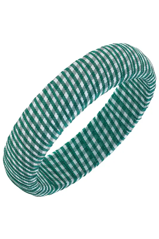 Reagan Gingham Statement Bangle in Green sold by Canvas Style