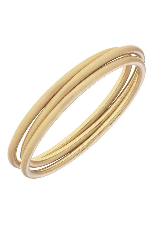 Isla Bangles in Satin Gold - Set of 3 sold by Canvas Style