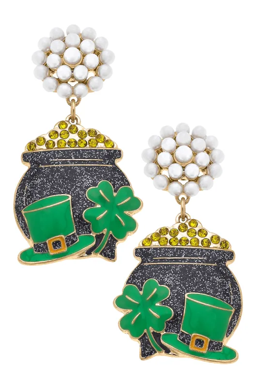 St. Patrick's Day Pot of Gold Earrings sold by Canvas Style