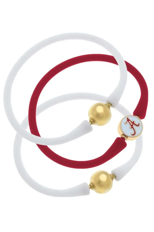 Alabama Crimson Tide 24K Gold Plated Bali Bracelet Stack (Set of 3) sold by Canvas Style