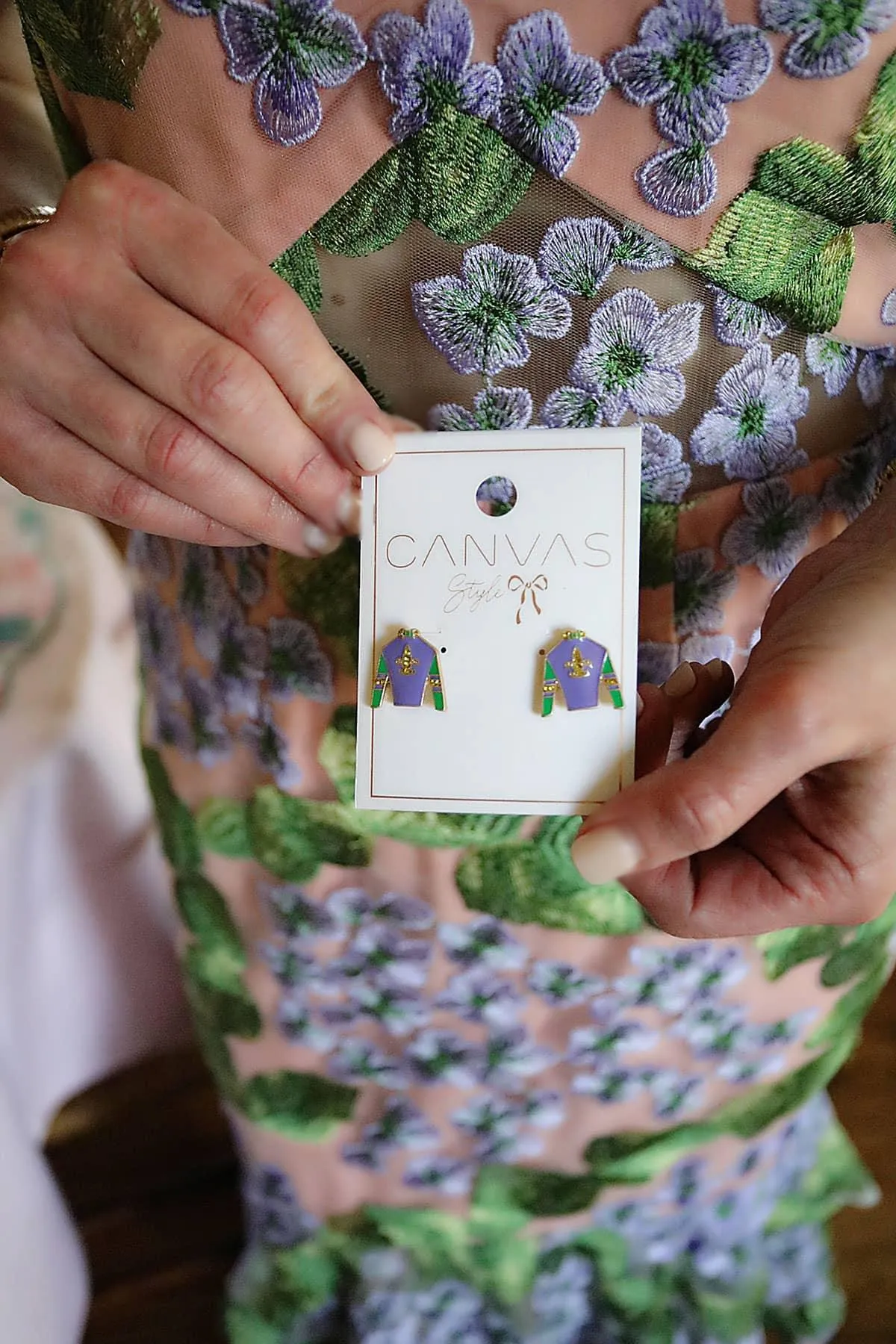 Meridian Jockey Silk Enamel Stud Earrings sold by Canvas Style product image thumbnail 2