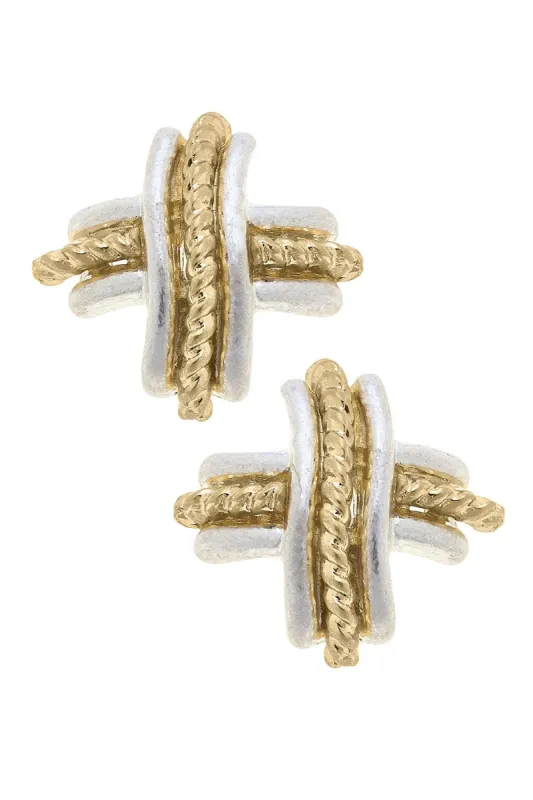 Serena Cross Stud Earrings sold by Canvas Style