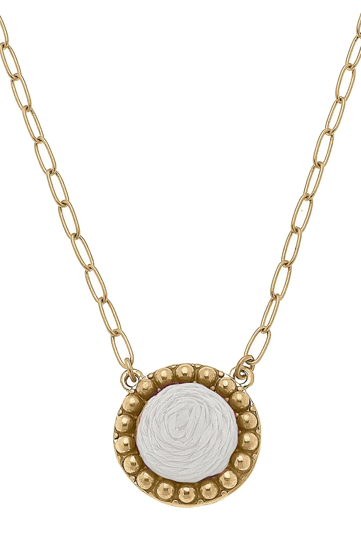 Aruba Raffia Disc Necklace - FINAL SALE sold by Canvas Style