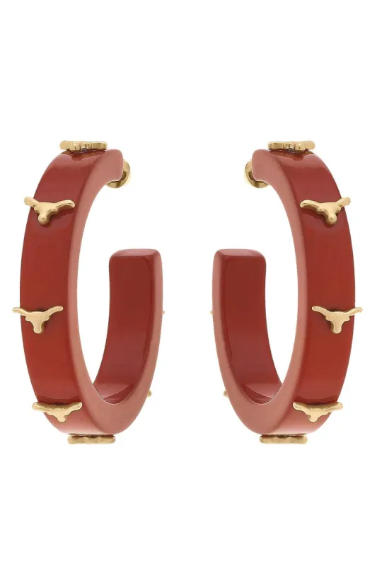 Texas Longhorns Resin Logo Hoop Earrings - FINAL SALE sold by Canvas Style