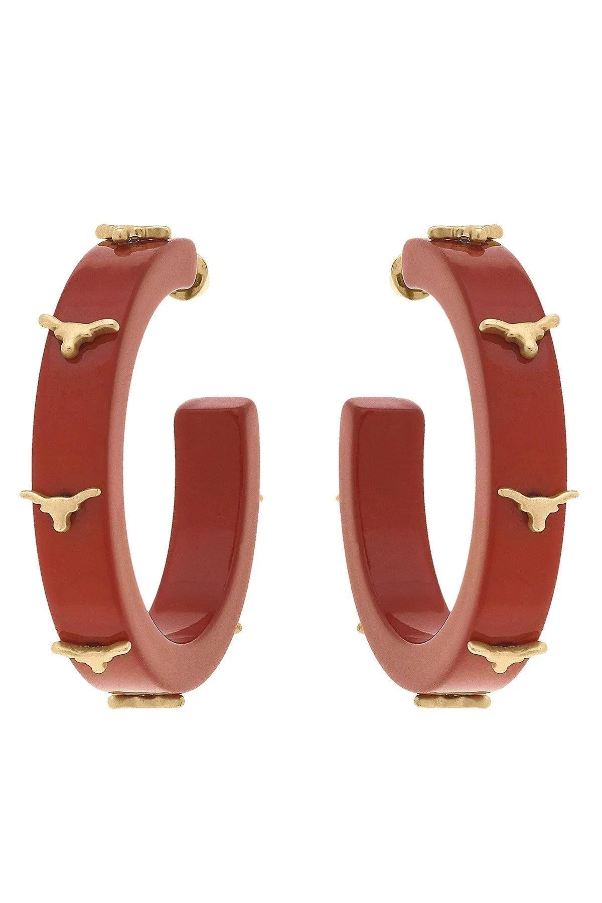 Texas Longhorns Resin Logo Hoop Earrings - FINAL SALE sold by Canvas Style