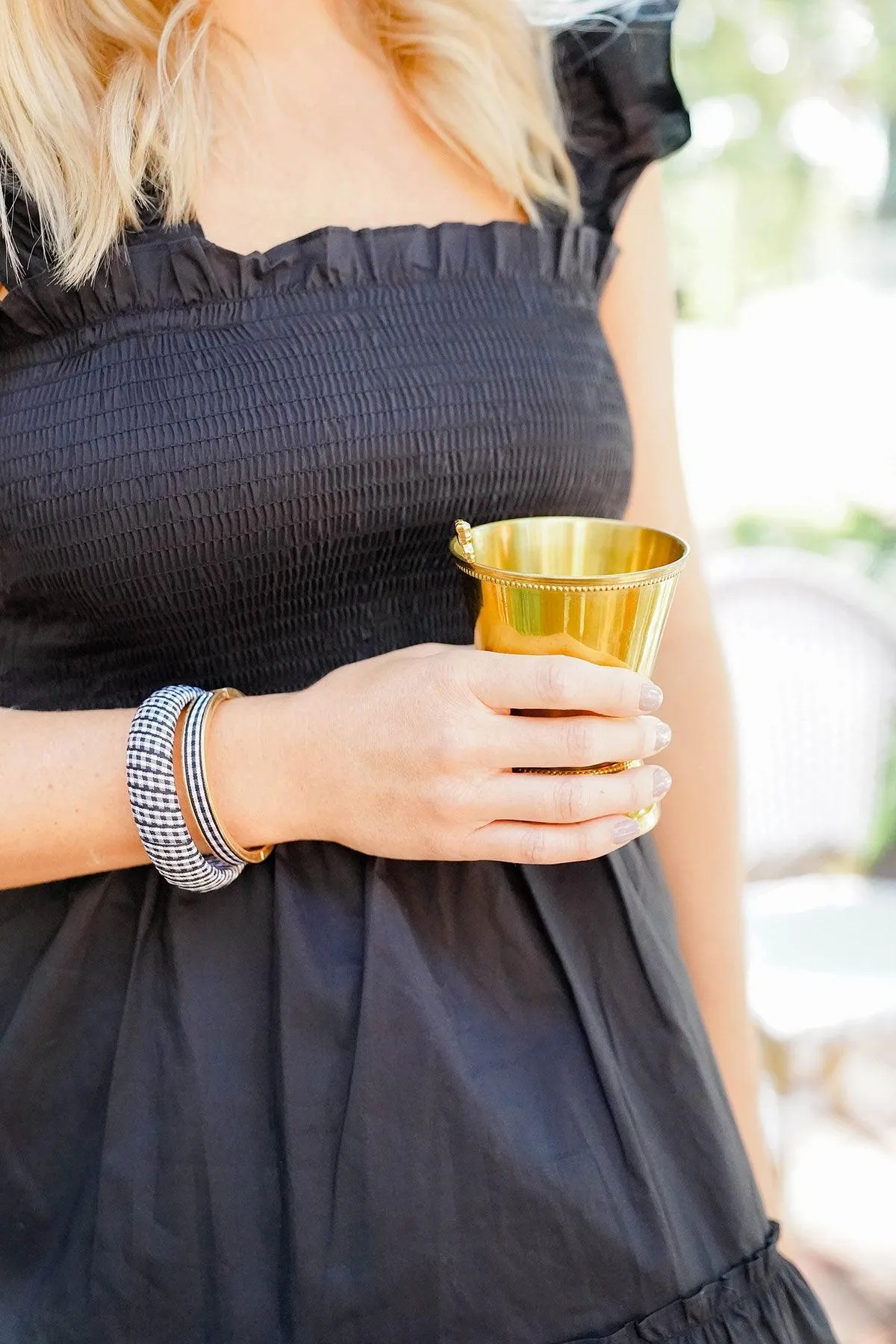 Reagan Gingham Statement Bangle in Black sold by Canvas Style product image thumbnail 2