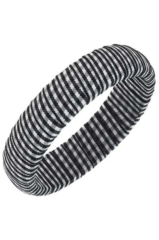 Reagan Gingham Statement Bangle in Black sold by Canvas Style