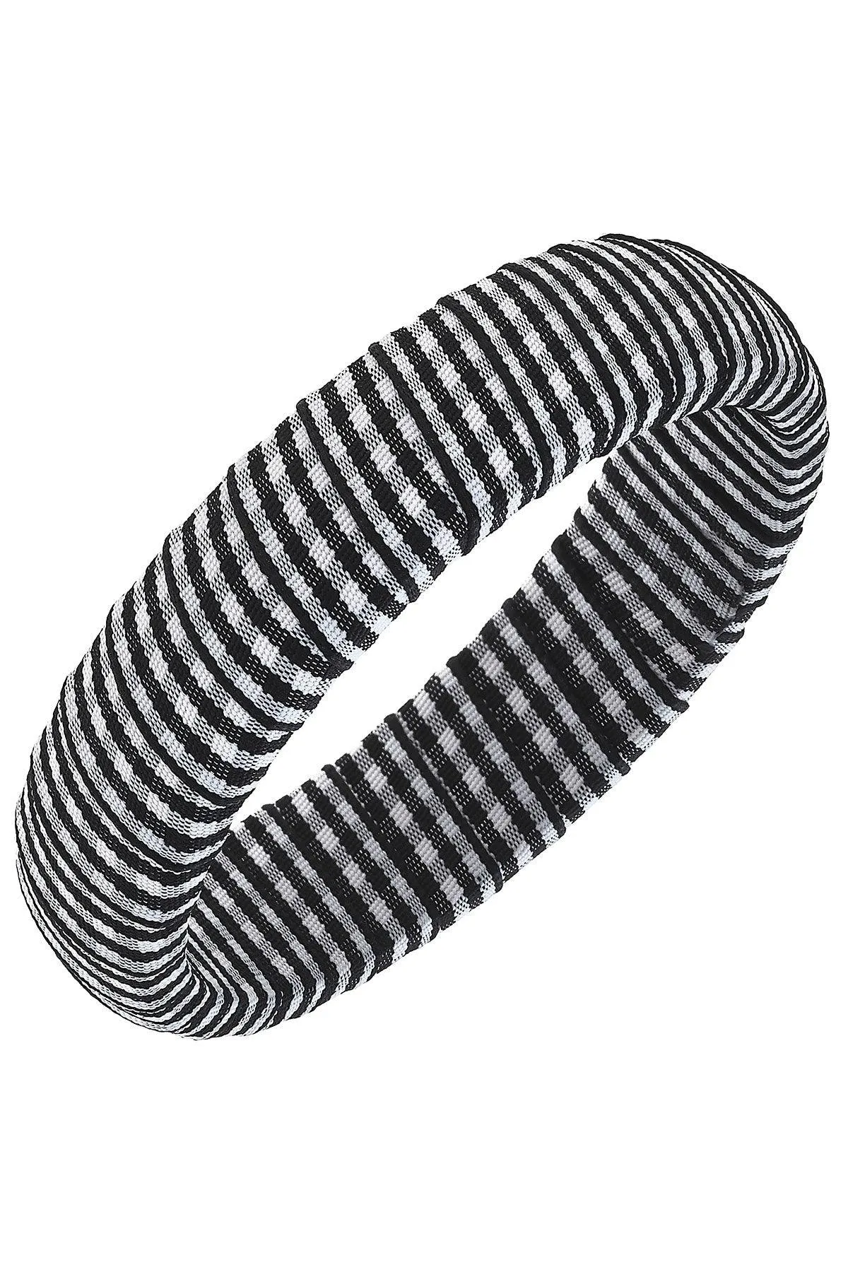 Reagan Gingham Statement Bangle in Black sold by Canvas Style