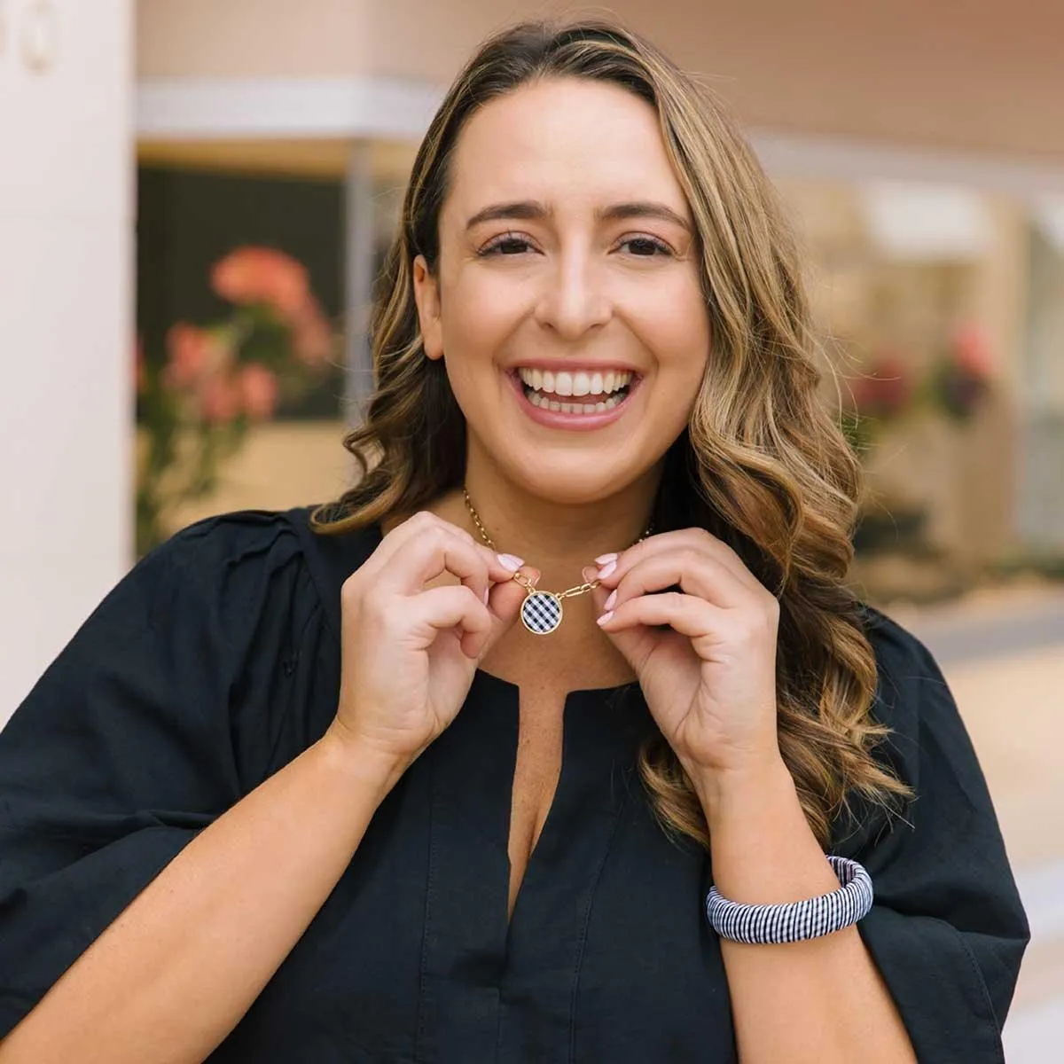 Reagan Gingham Statement Bangle in Black sold by Canvas Style product image thumbnail 3