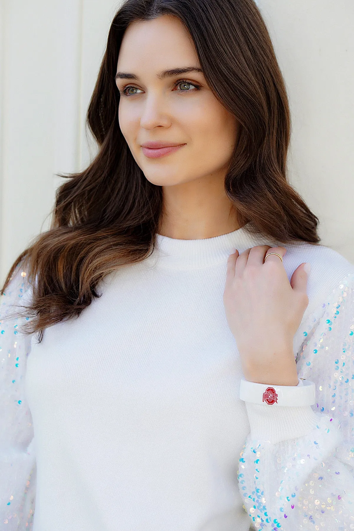 Ohio State Buckeyes Resin Logo Cuff Bracelet sold by Canvas Style product image thumbnail 2