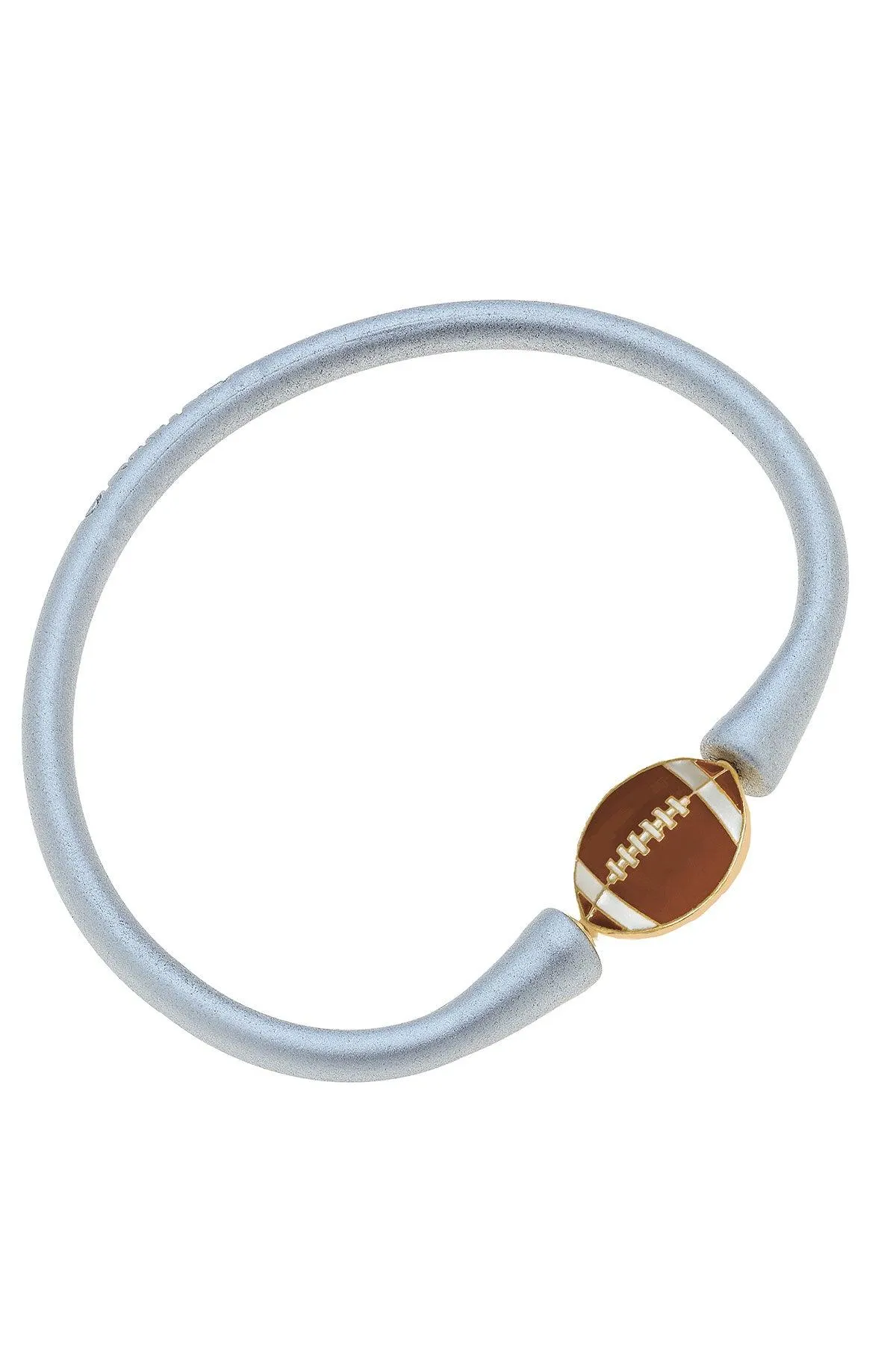 Enamel Football Silicone Bali Bracelet in Silver - FINAL SALE sold by Canvas Style