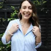 Aria Linked Greek Keys Necklace in Worn Gold sold by Canvas Style