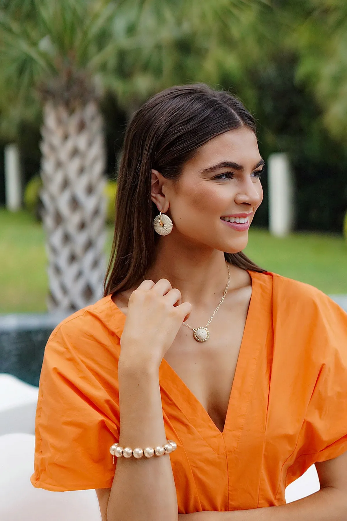 Key West Raffia Earrings in Natural - FINAL SALE sold by Canvas Style product image thumbnail 2