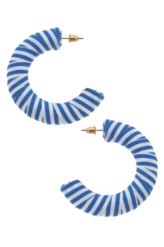 Cabana Stripes Wrapped Hoop Earrings sold by Canvas Style