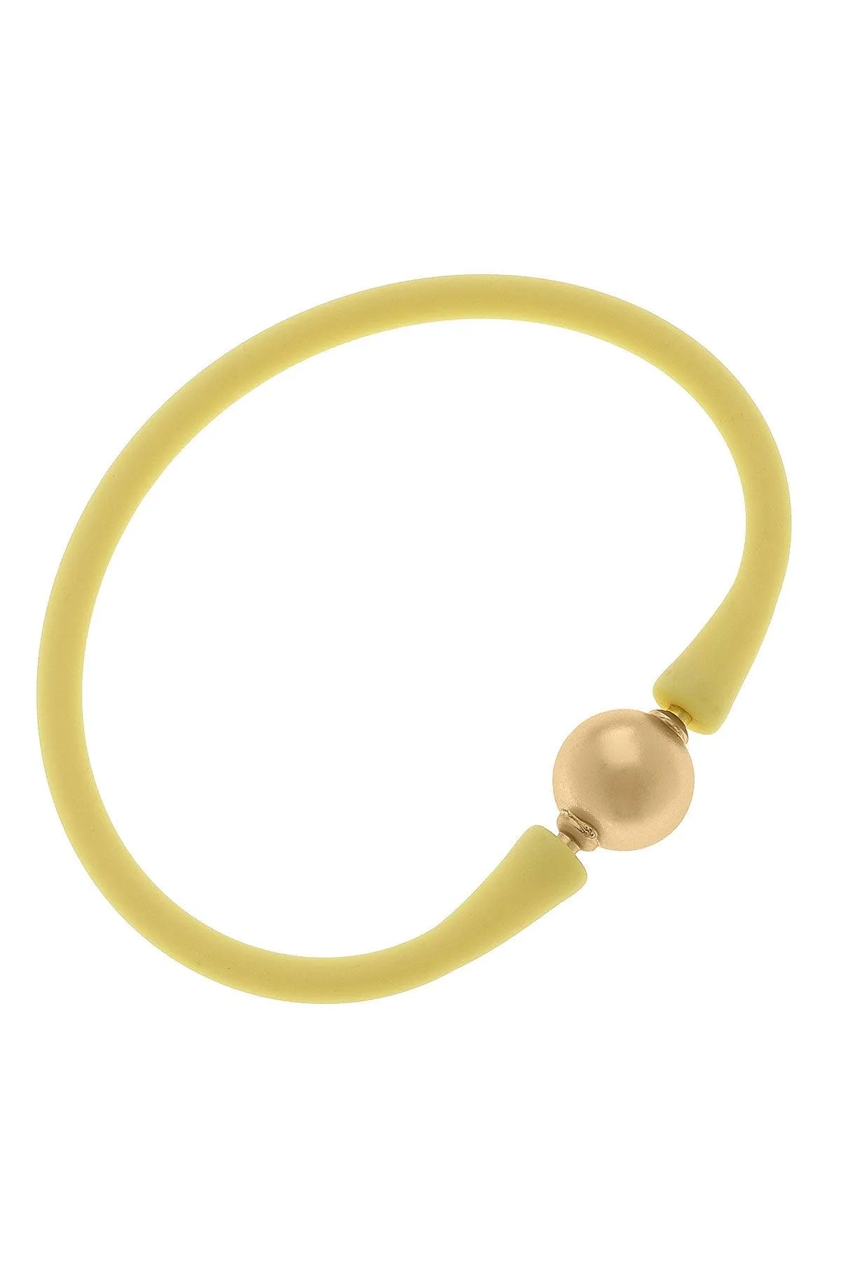 Bali 24K Gold Plated Ball Bead Silicone Bracelet in Canary Yellow - FINAL SALE sold by Canvas Style