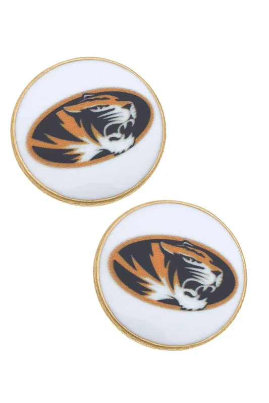 Missouri Tigers Enamel Disc Stud Earrings - FINAL SALE sold by Canvas Style