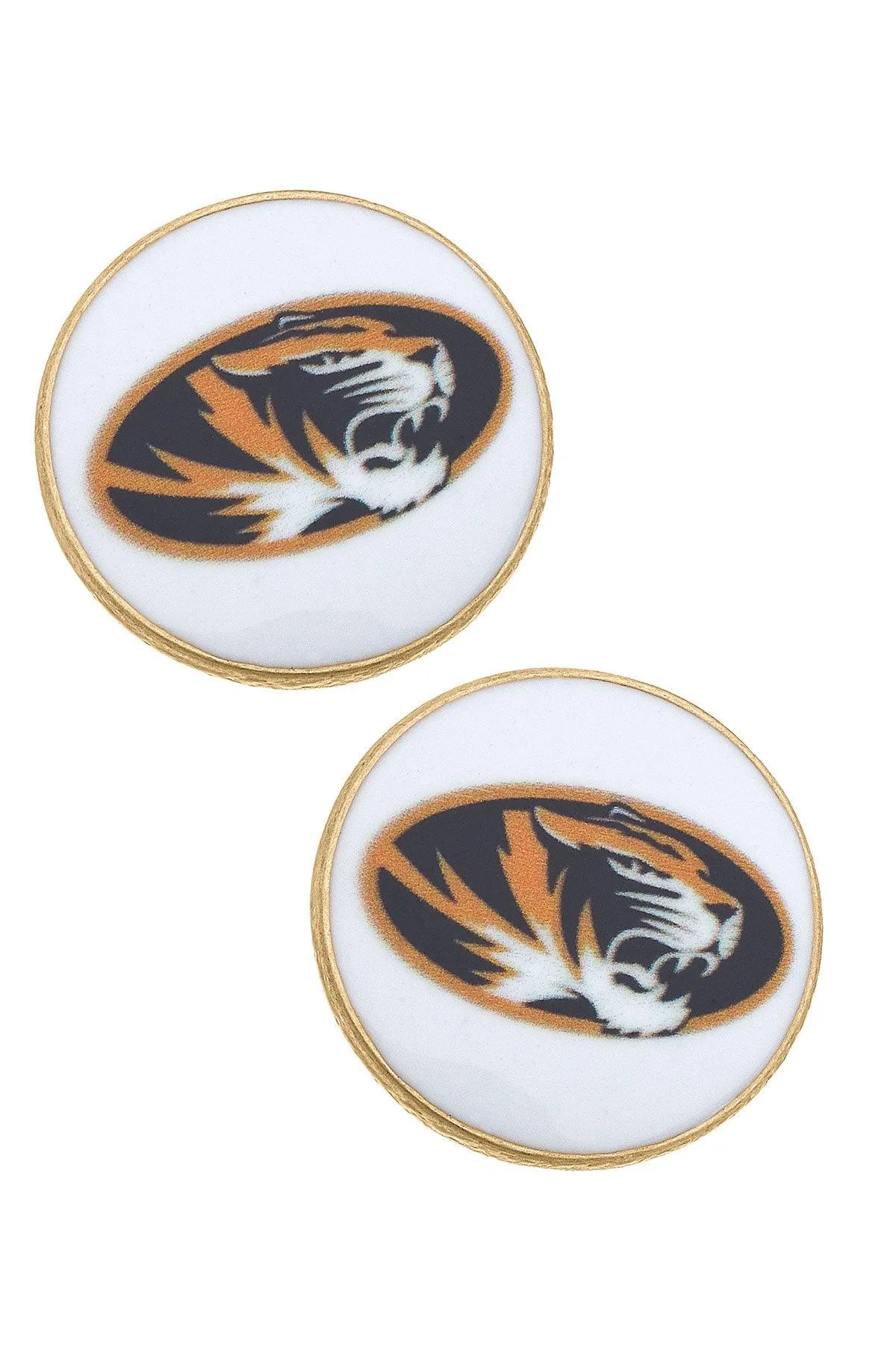 Missouri Tigers Enamel Disc Stud Earrings - FINAL SALE sold by Canvas Style