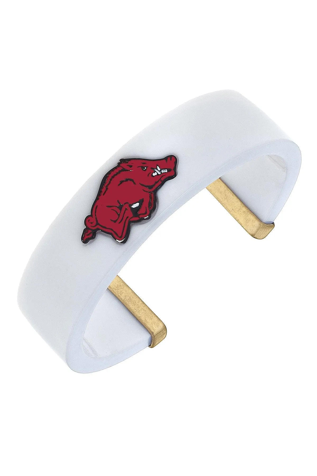 Arkansas Razorbacks Resin Logo Cuff Bracelet sold by Canvas Style