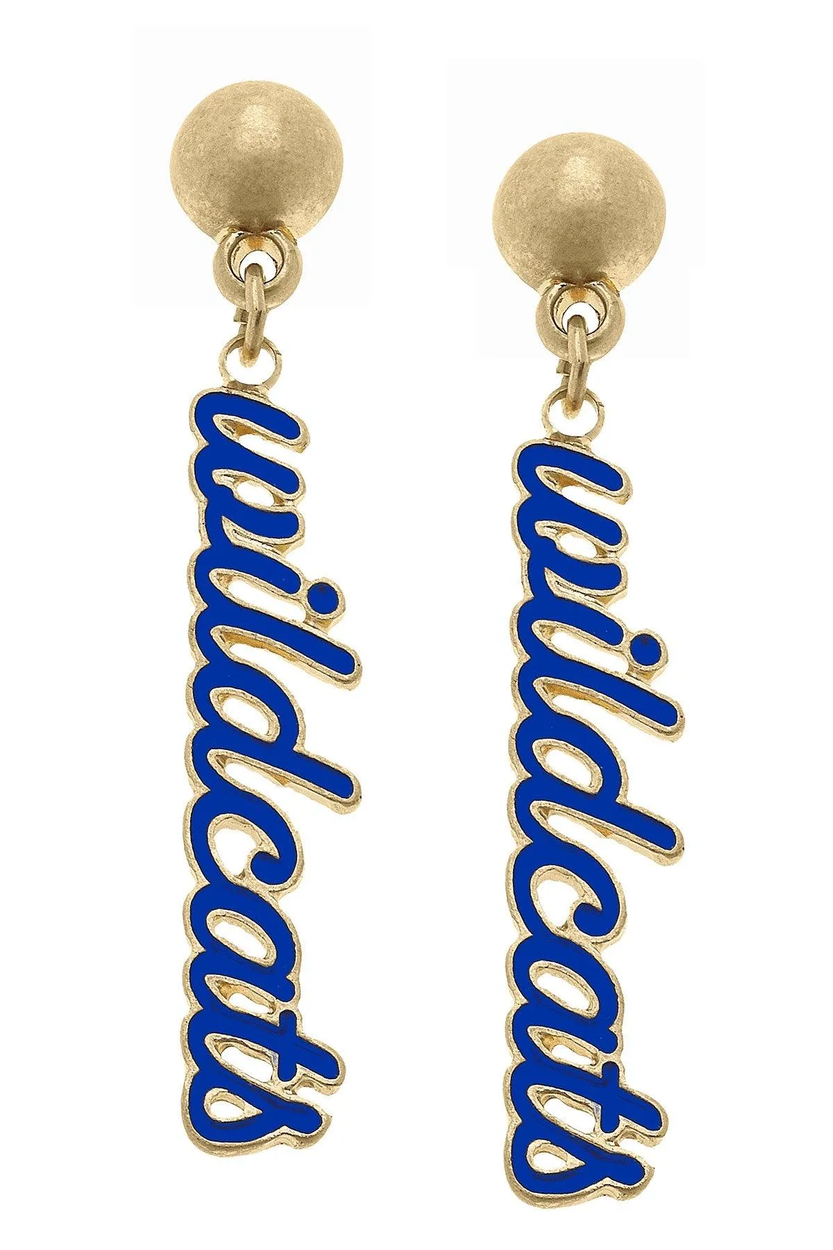Kentucky Wildcats Enamel Script Earrings sold by Canvas Style