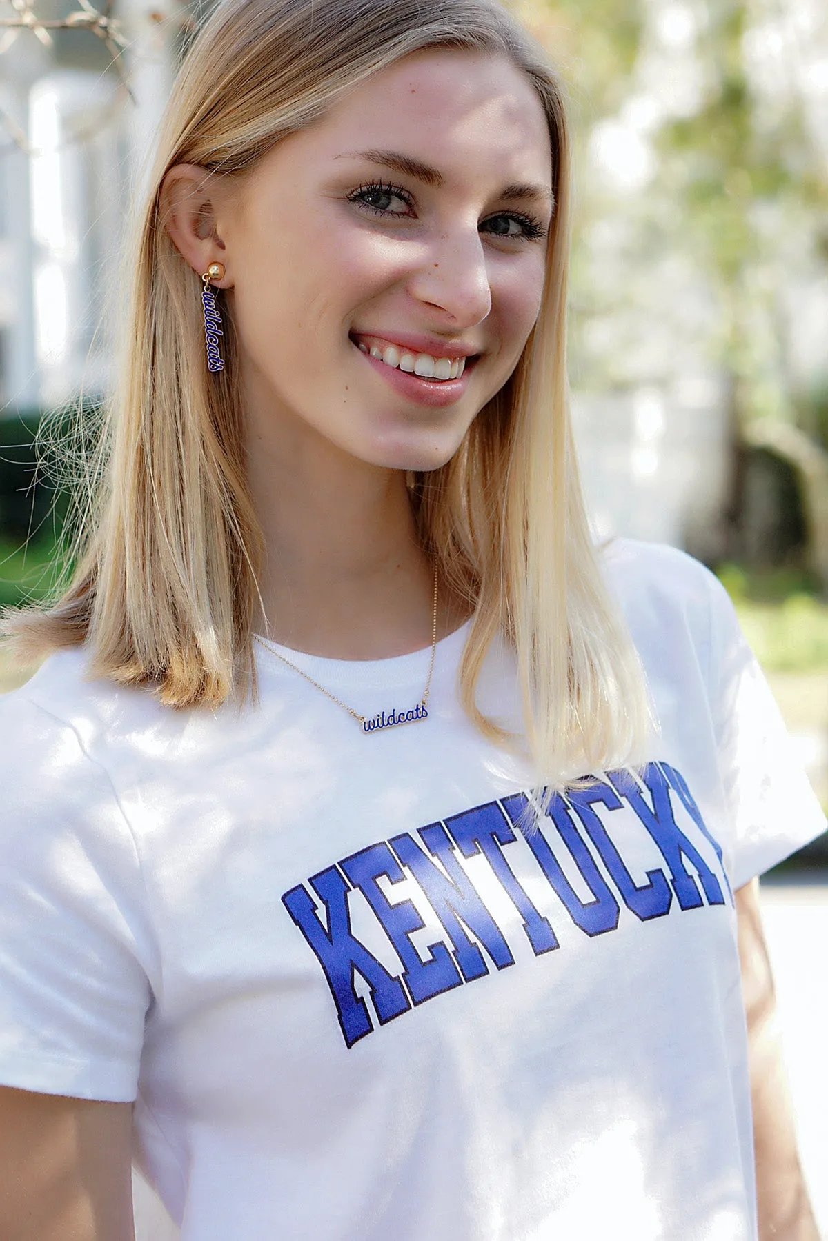 Kentucky Wildcats Enamel Script Earrings sold by Canvas Style product image thumbnail 2